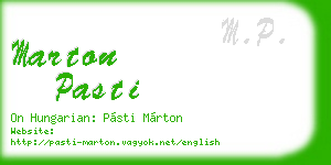 marton pasti business card